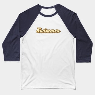 Swimmer typography Baseball T-Shirt